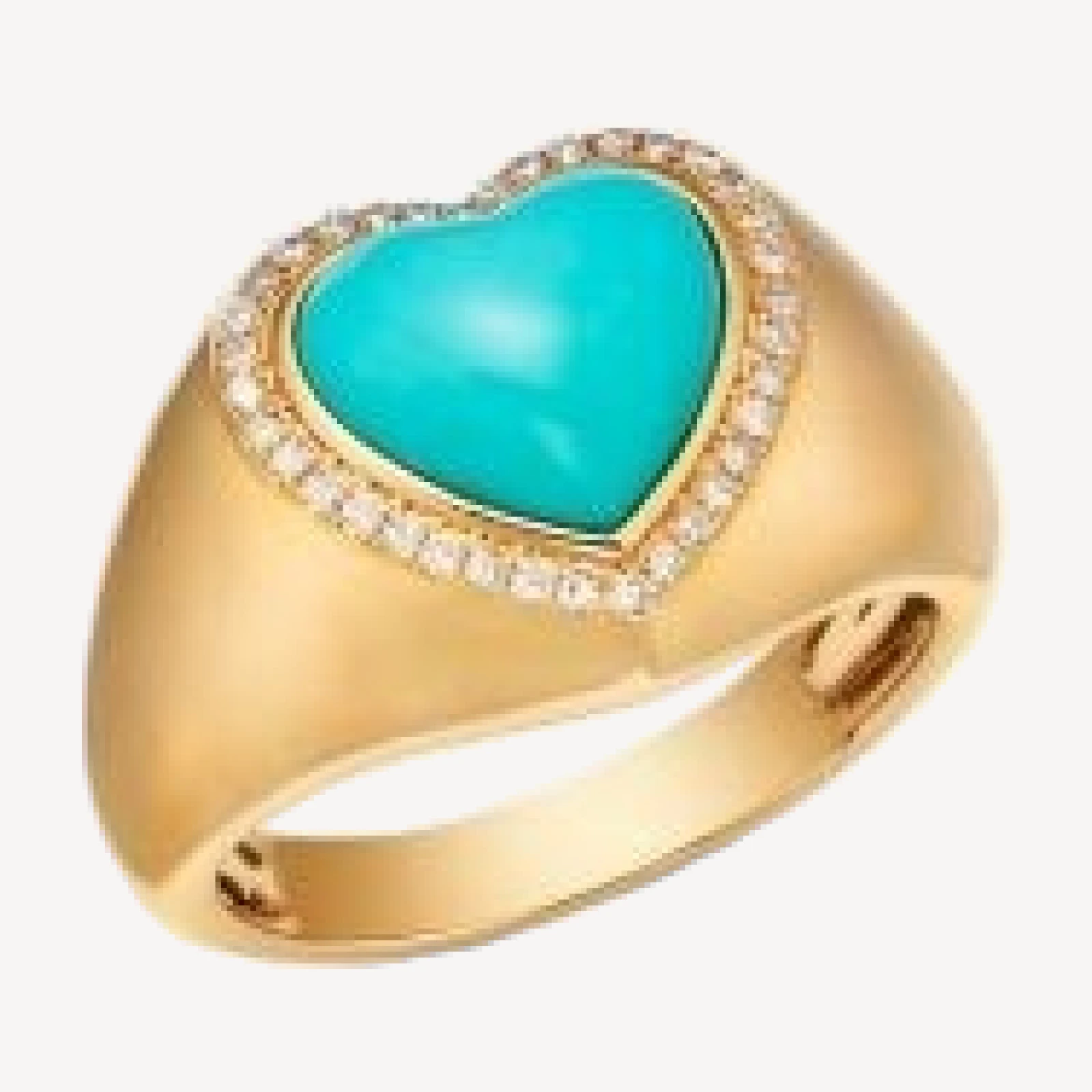 Bloomingdale's Fine Collection Turquoise & Diamond Heart Ring in 14K Yellow Gold
