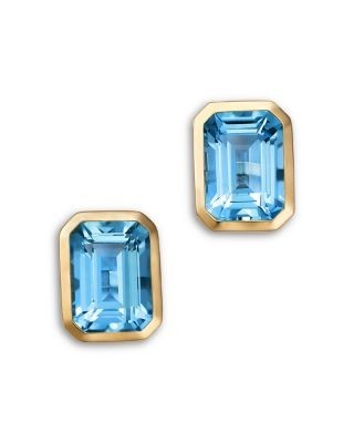 Bloomingdale's Fine Collection Sky Blue Topaz Solitaire Stud Earrings in 14K Yellow Gold