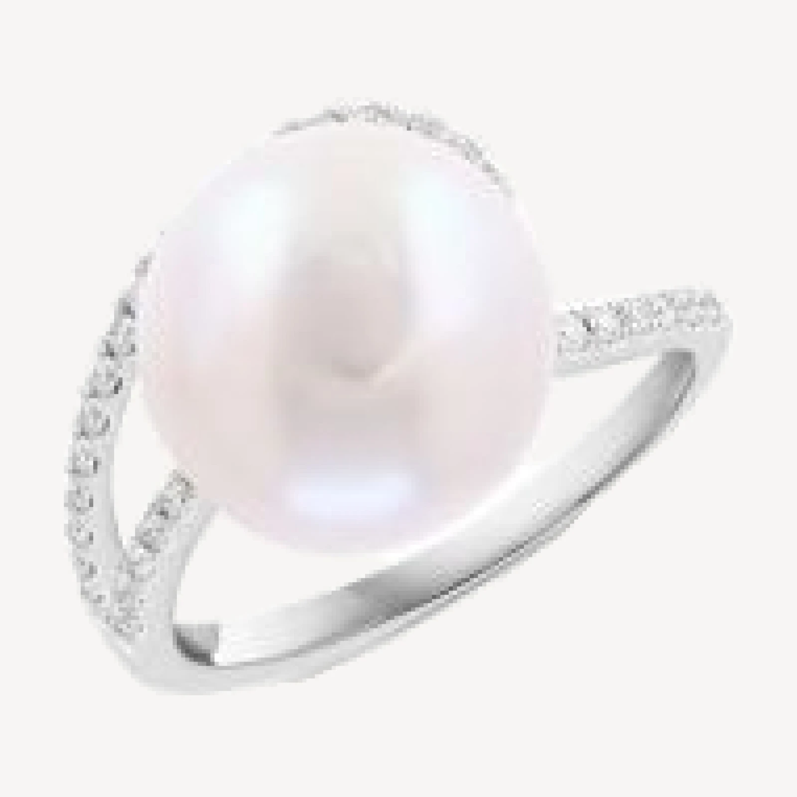 Bloomingdale's Fine Collection Pearl Spring Freshwater Pearl & Diamond Double Row Ring in 14K White Gold