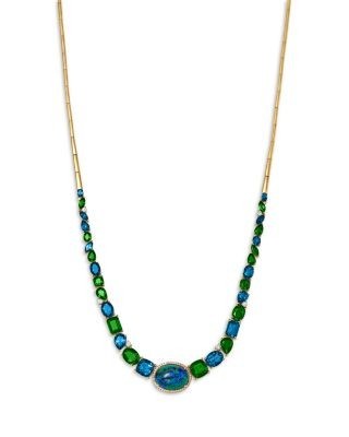 Bloomingdale's Fine Collection Multi Gemstone & Diamond Statement Necklace in 14K Yellow Gold, 18