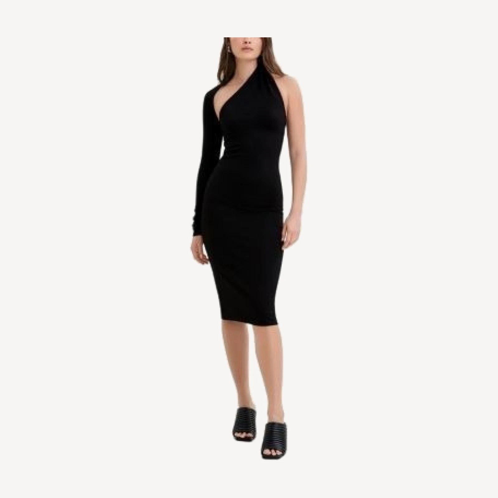 Marcella Manhattan One Shoulder Midi Dress