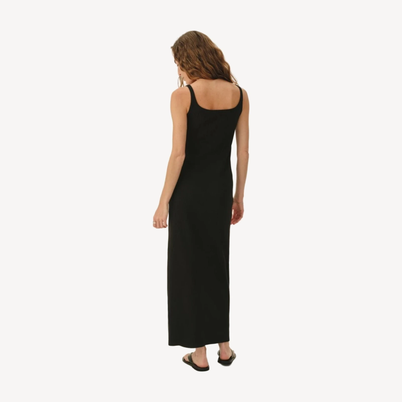 Black Surplus Rib Scoop Tank Dress