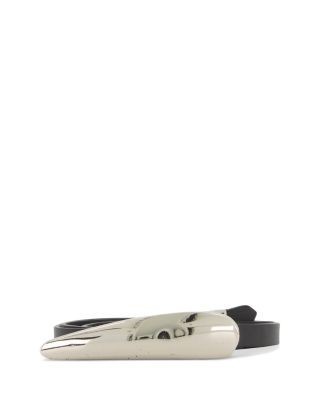 Vince Women's Sculptural Plaque Slim Leather Belt