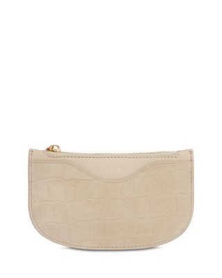Vince Half Moon Embossed Leather Card Case