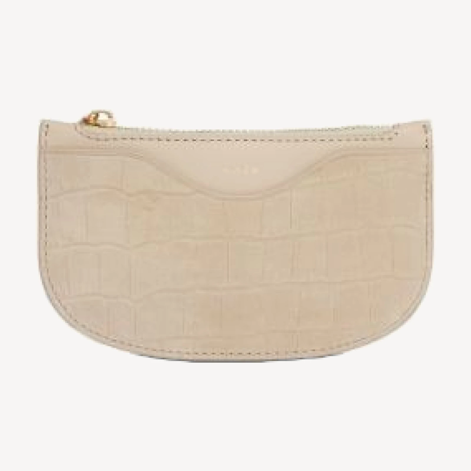 Vince Half Moon Embossed Leather Card Case