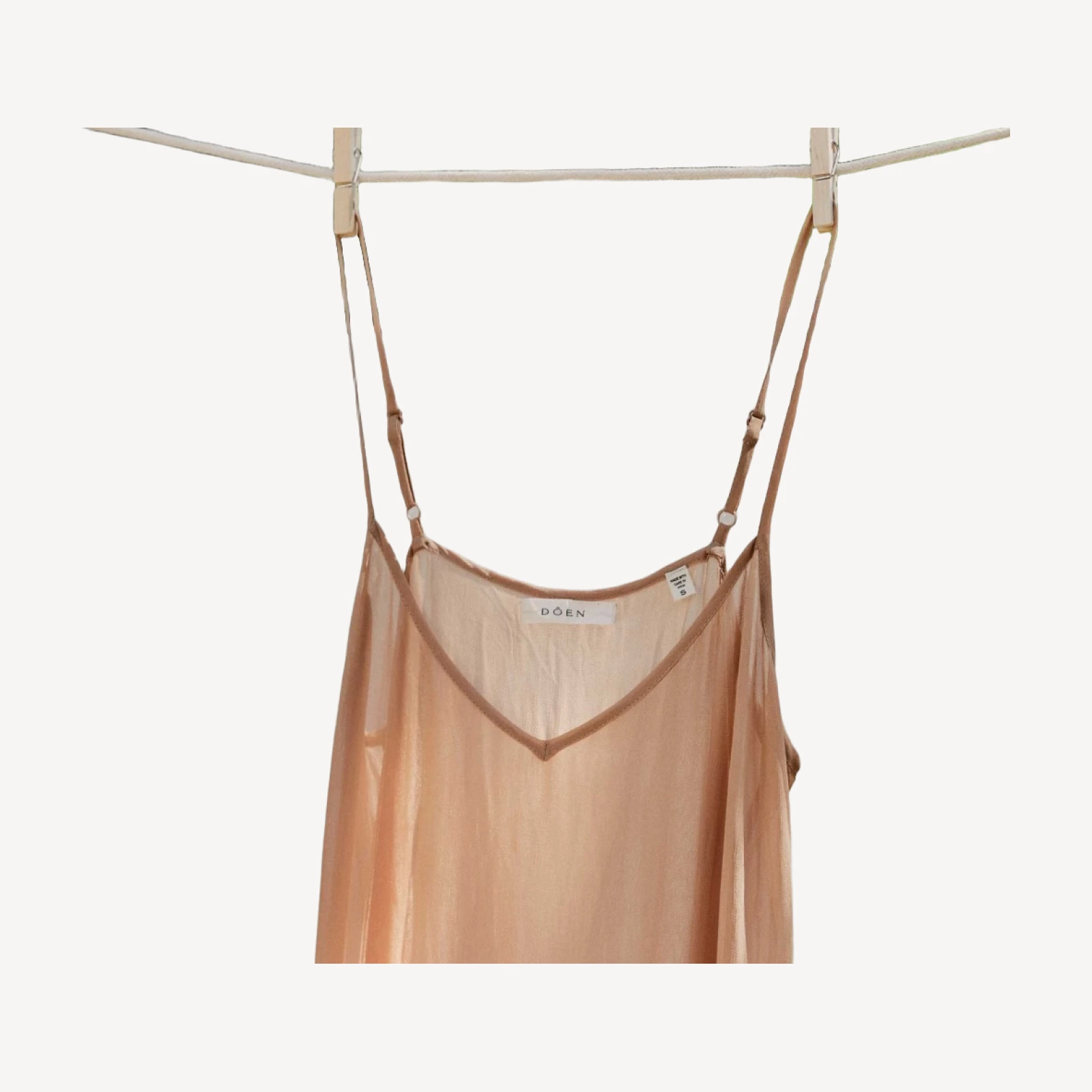 LONG DEEP V-NECK SLIP -- SAND DOLLAR