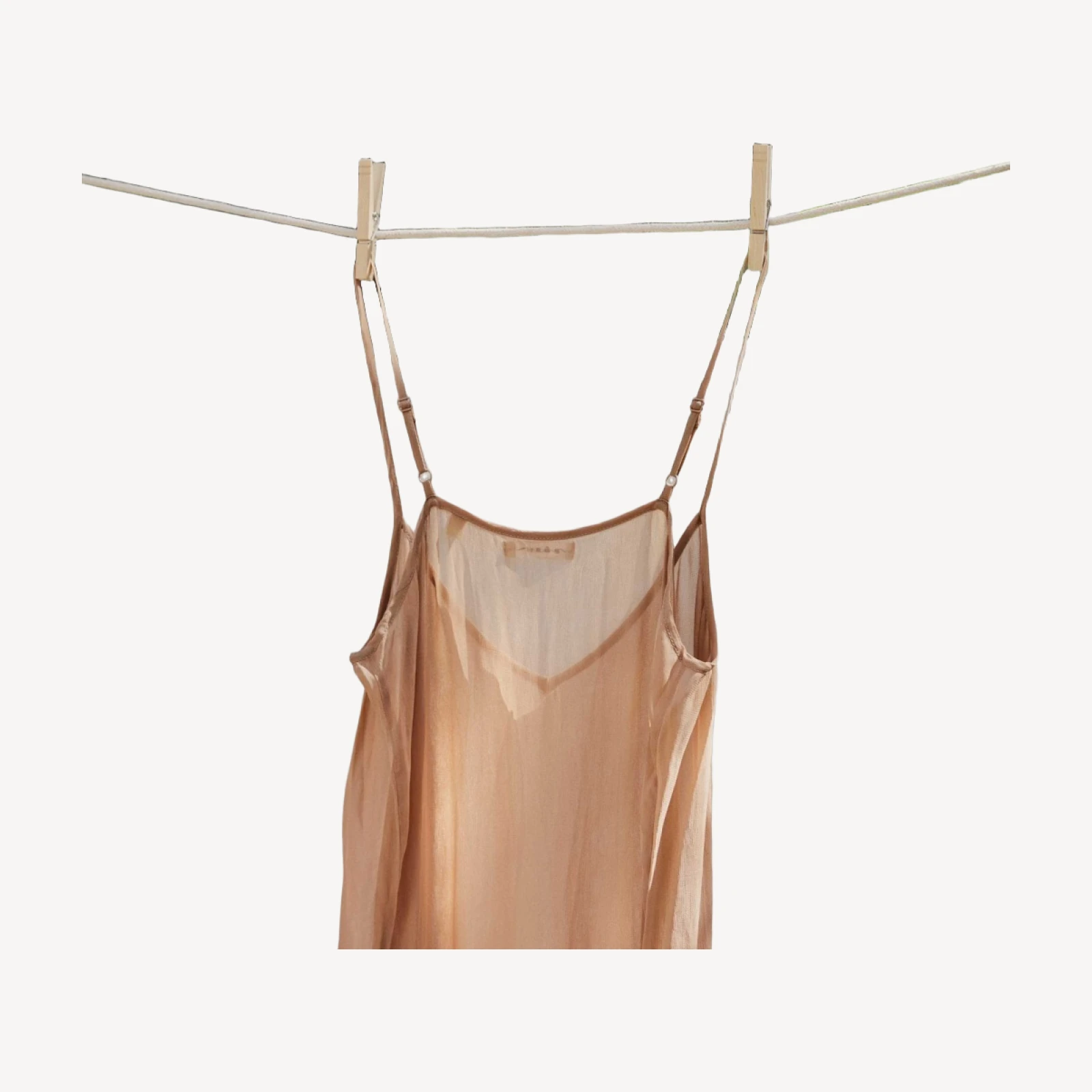LONG DEEP V-NECK SLIP -- SAND DOLLAR