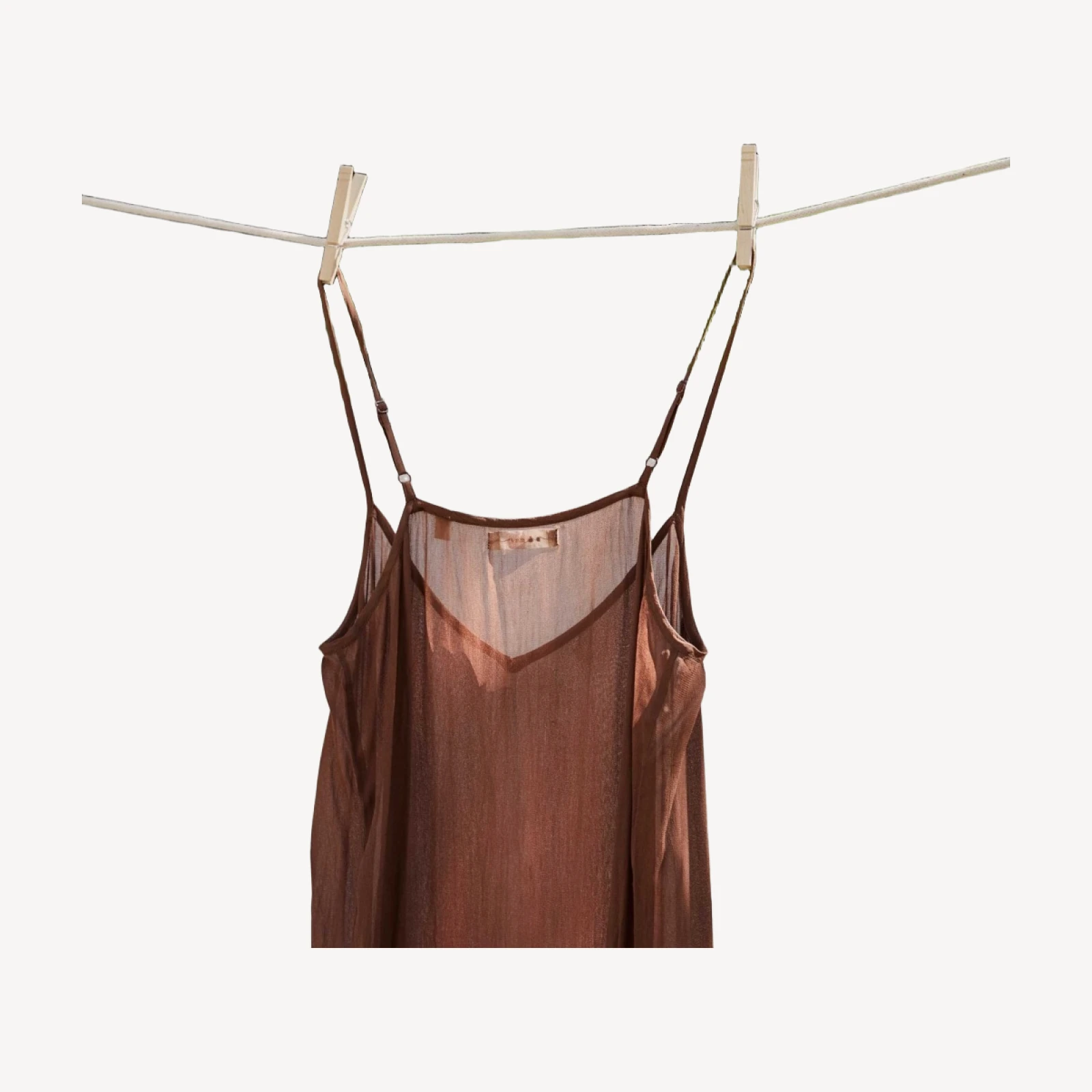LONG DEEP V-NECK SLIP -- CAROB