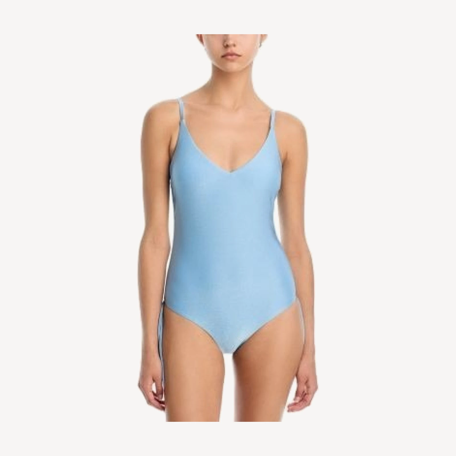 Aqua Drawstring High Leg One Piece Swimsuit - Exclusive