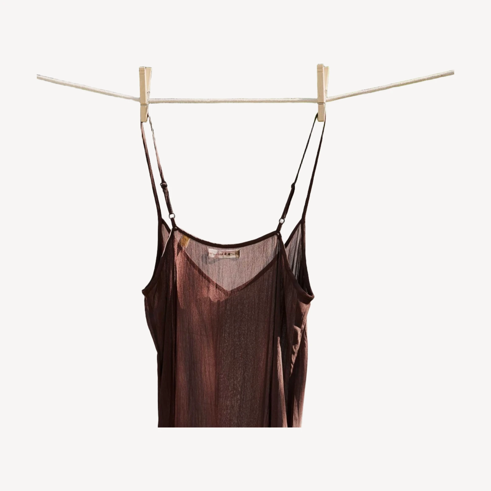 LONG DEEP V-NECK SLIP -- UMBER