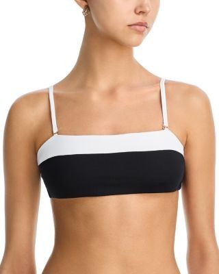 Aqua Color Blocked Bandeau Bikini Top - Exclusive
