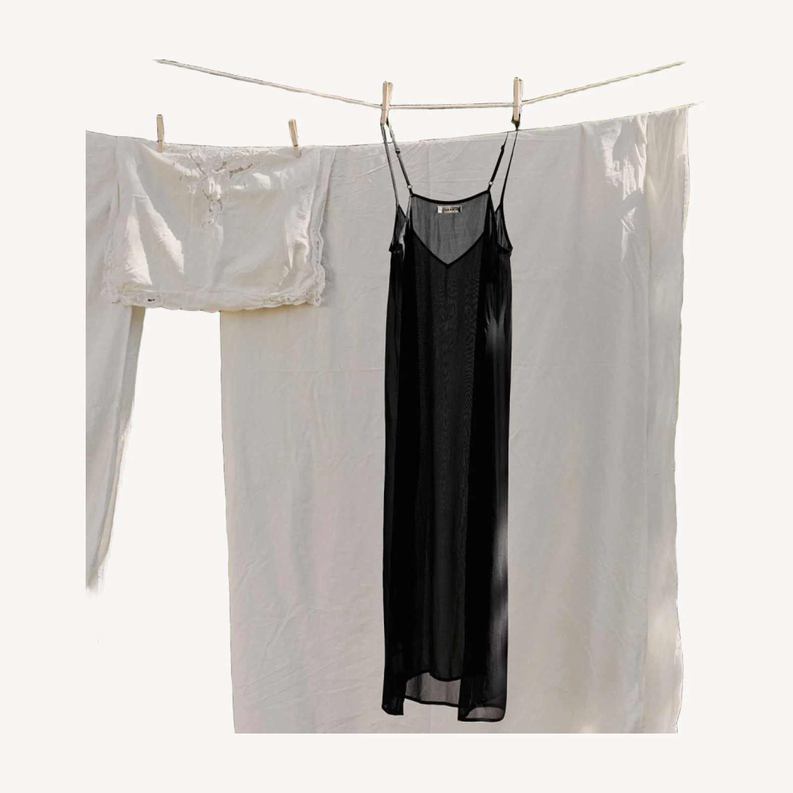 LONG DEEP V-NECK SLIP -- BLACK