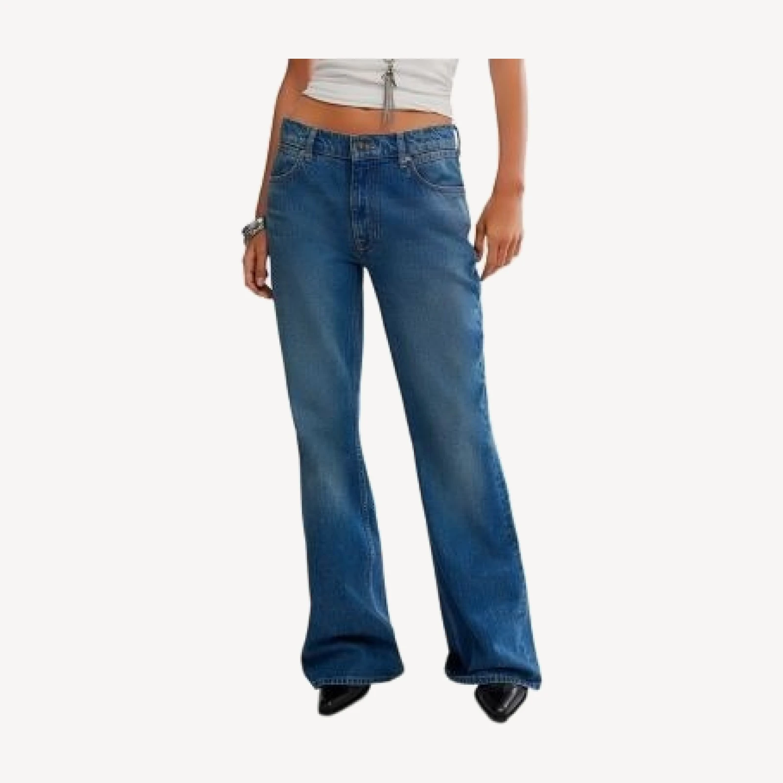 Free People West Coast High Rise Flare Jeans in Humble