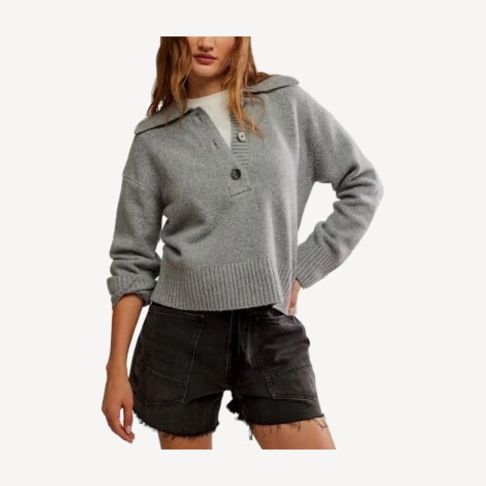 Free People Trading Up Polo Sweater