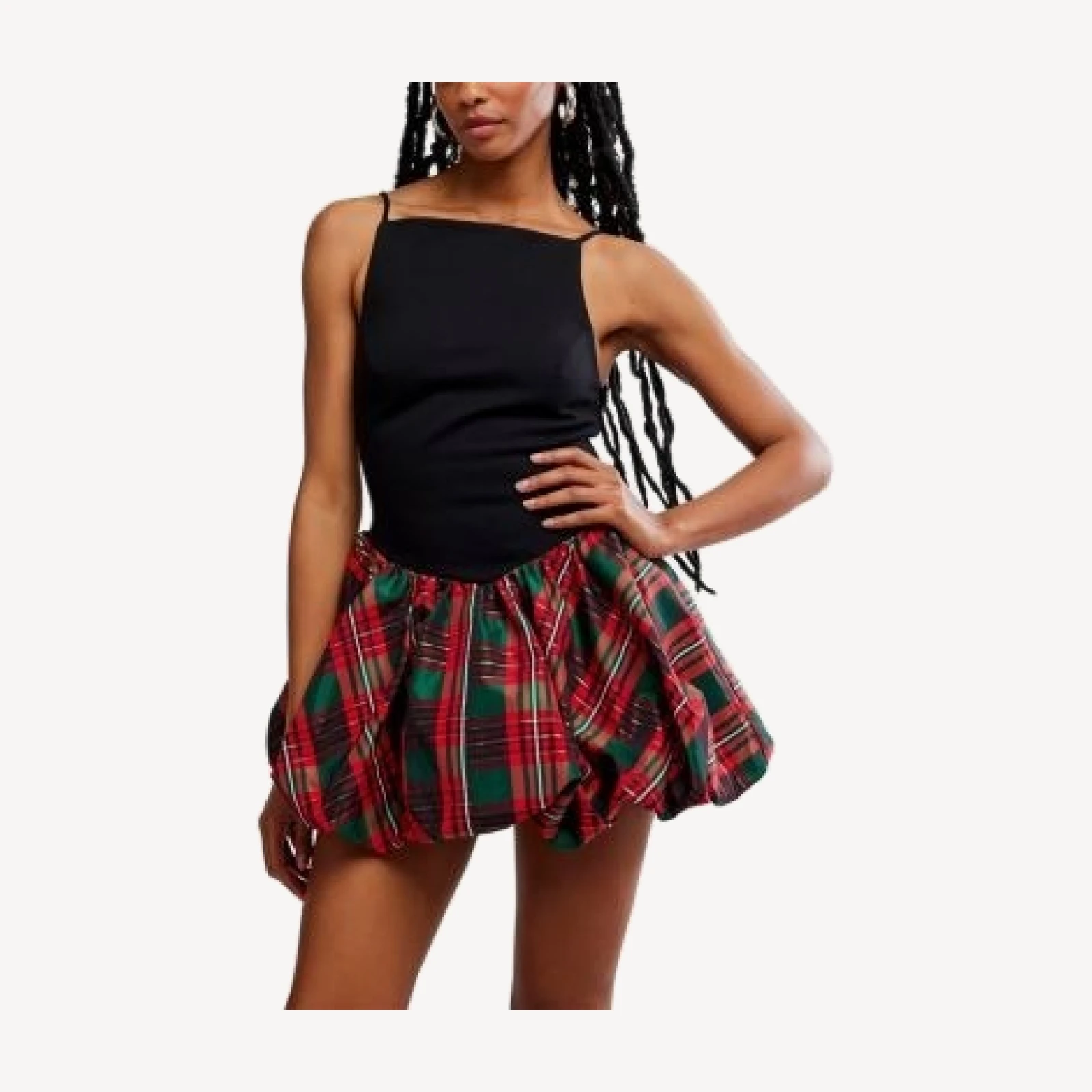 Free People Tinsel Kiss Plaid Mini Dress