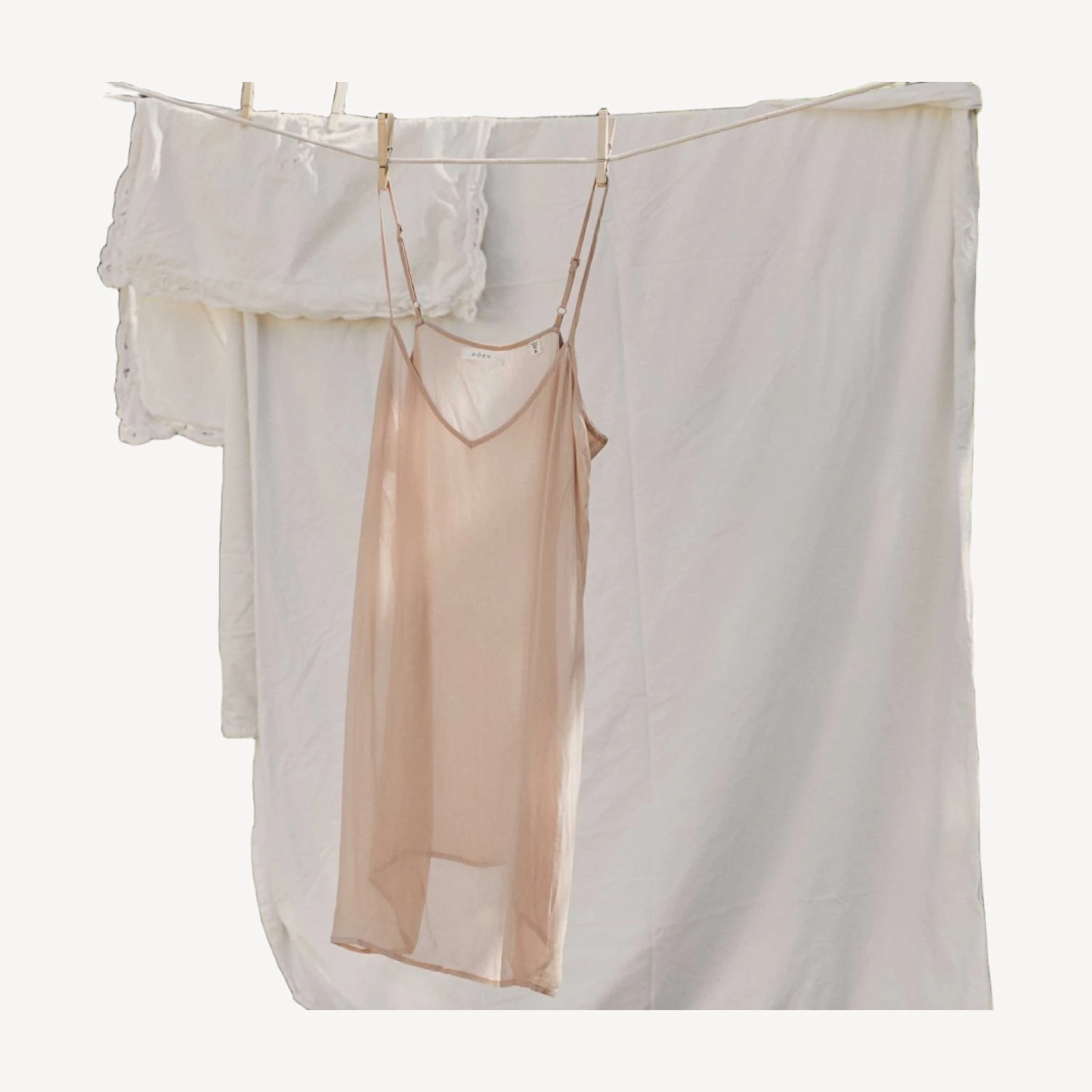 SHORT DEEP V-NECK SLIP -- CONCH