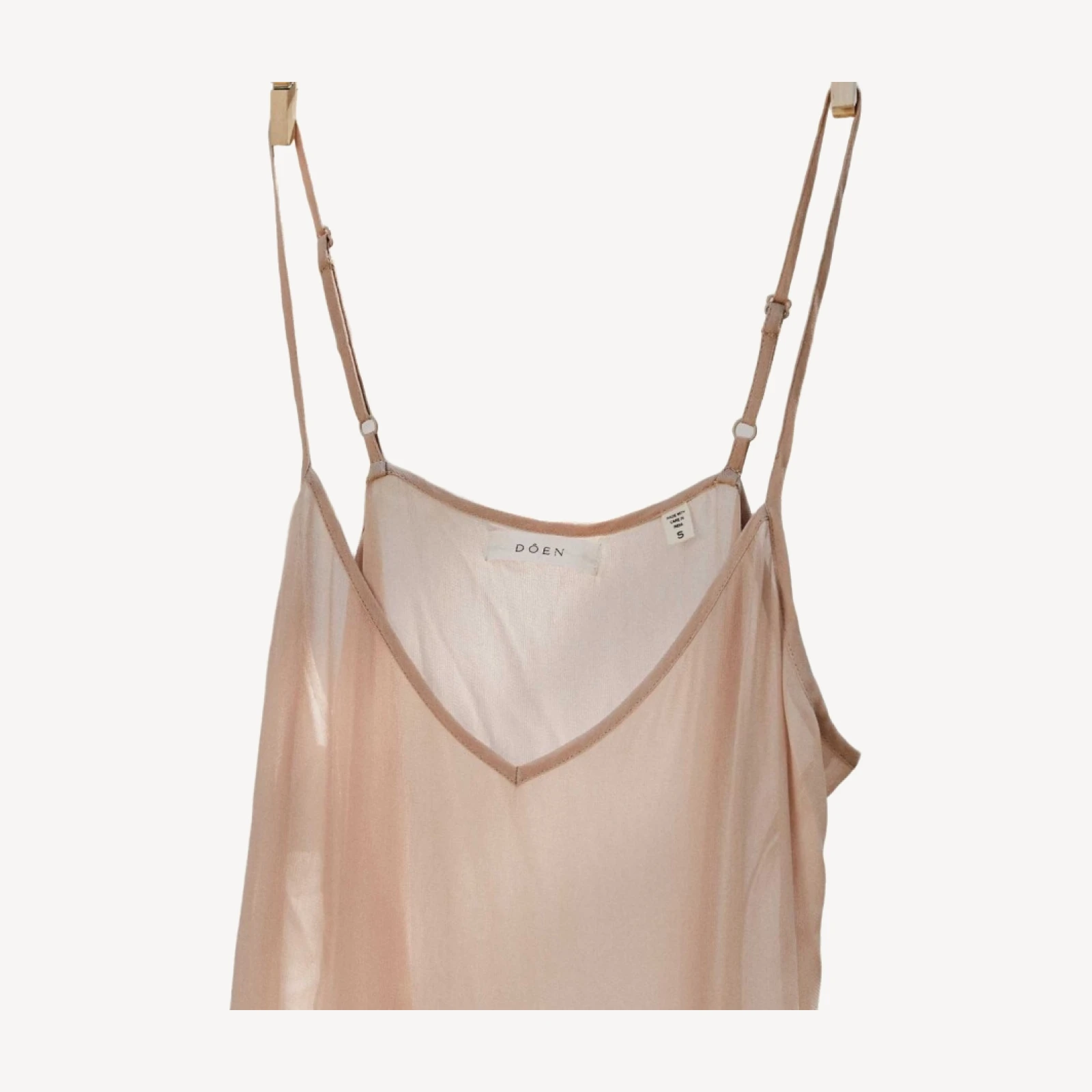 SHORT DEEP V-NECK SLIP -- CONCH