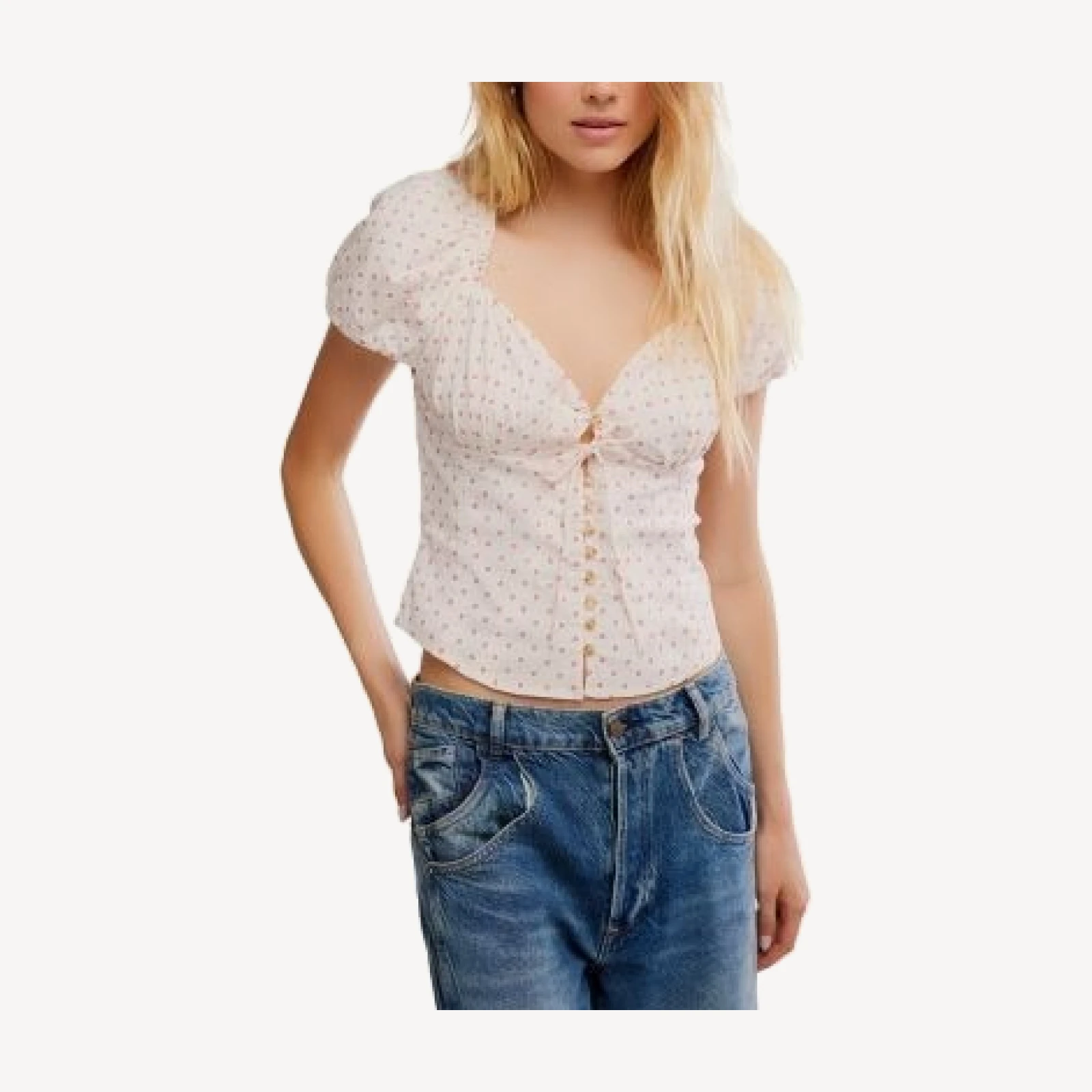 Free People Summer Printed Blouse