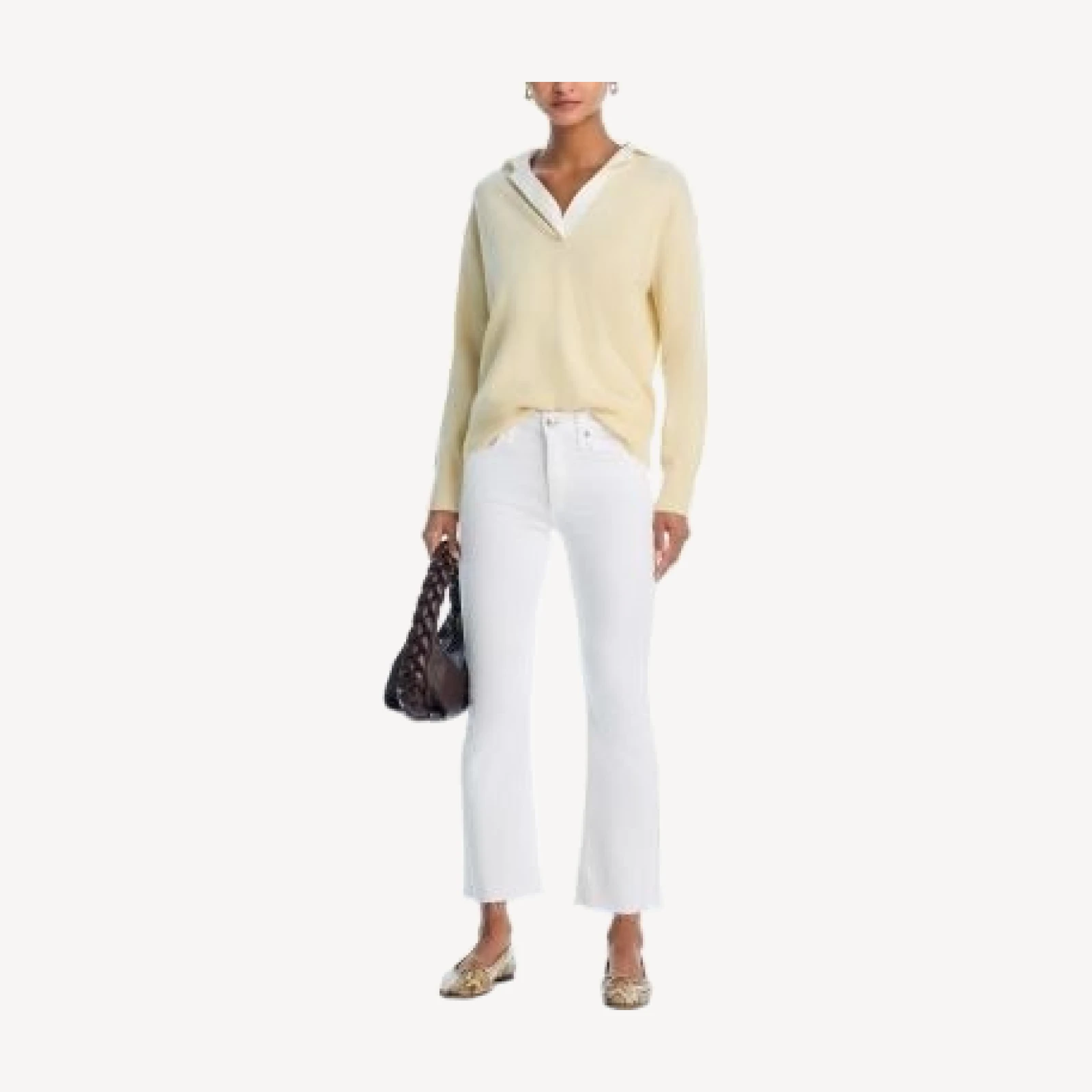 rag & bone Flexi Peyton High Rise Ankle Bootcut Jeans in Optic White
