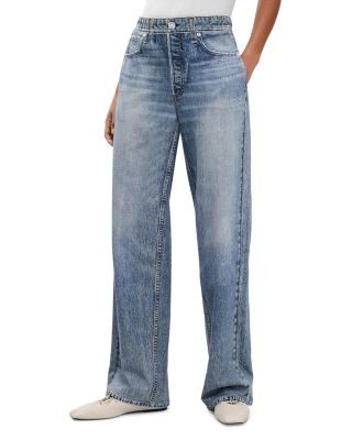 rag & bone Miramar Cotton Terry Wide Leg Sweatpant Jeans in Scarlet