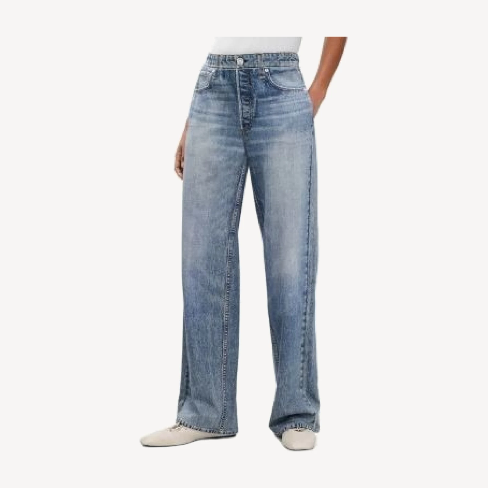 rag & bone Miramar Cotton Terry Wide Leg Sweatpant Jeans in Scarlet