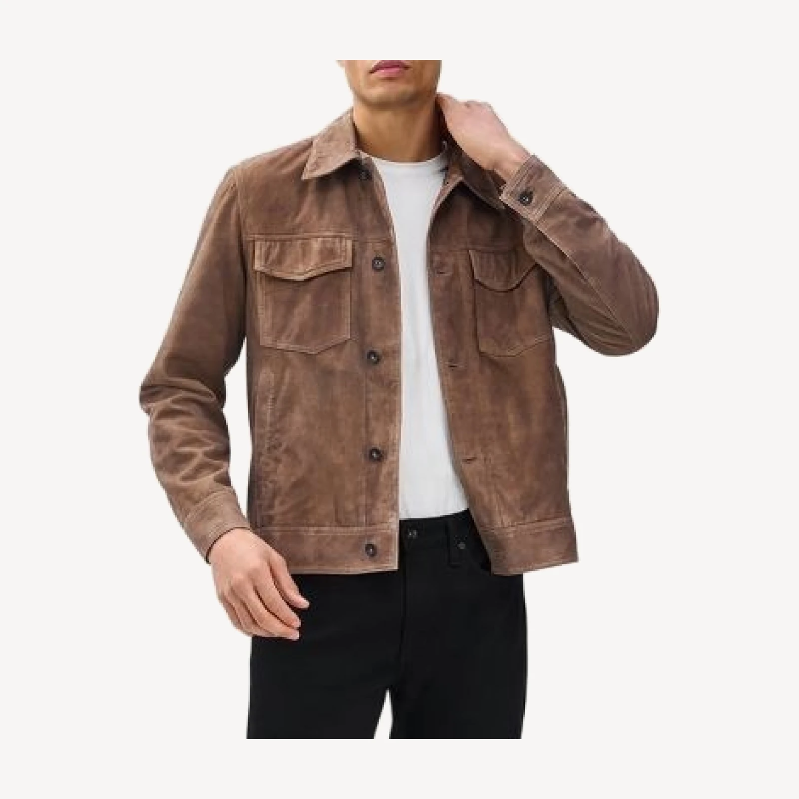rag & bone Suede Trucker Jacket