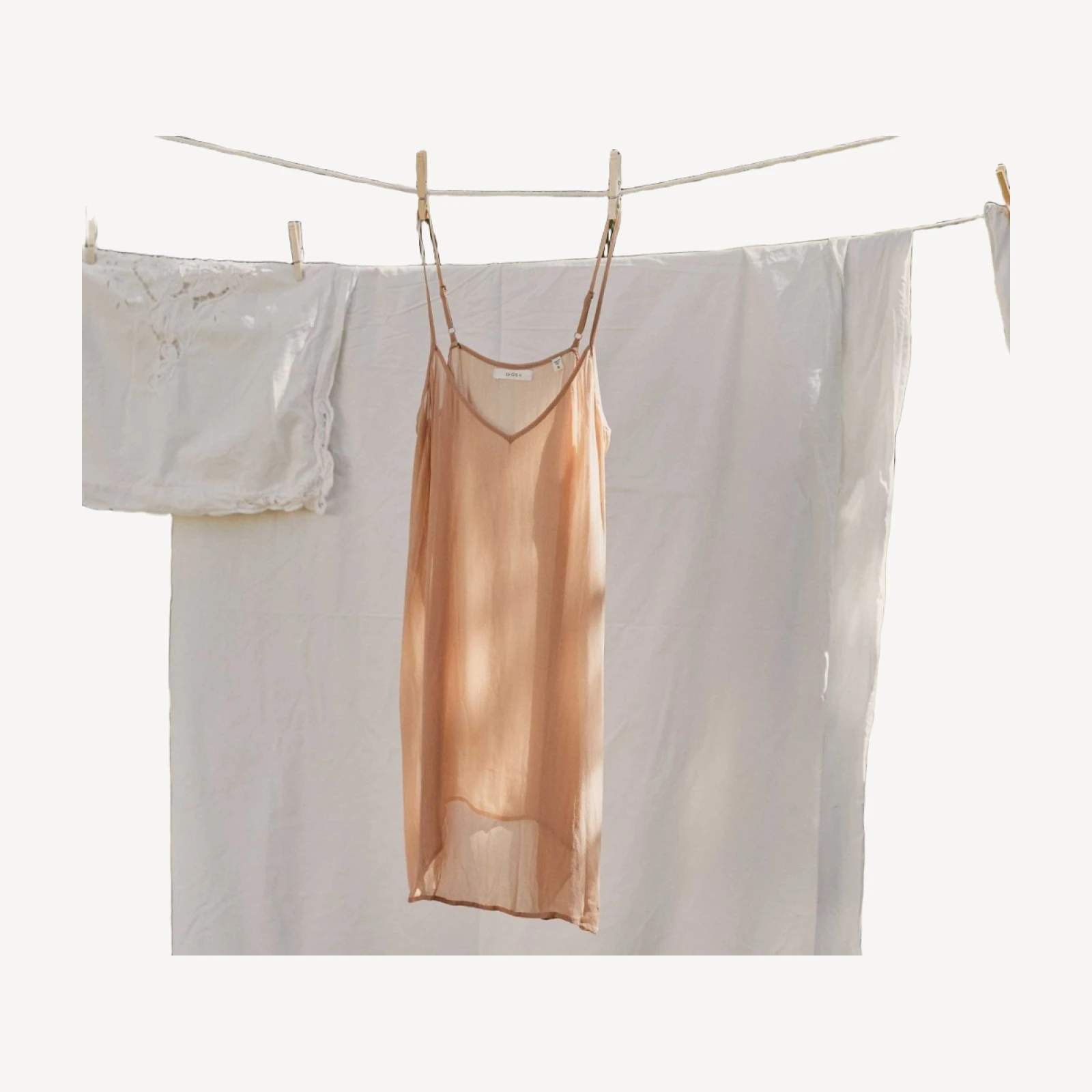 SHORT DEEP V-NECK SLIP -- SAND DOLLAR