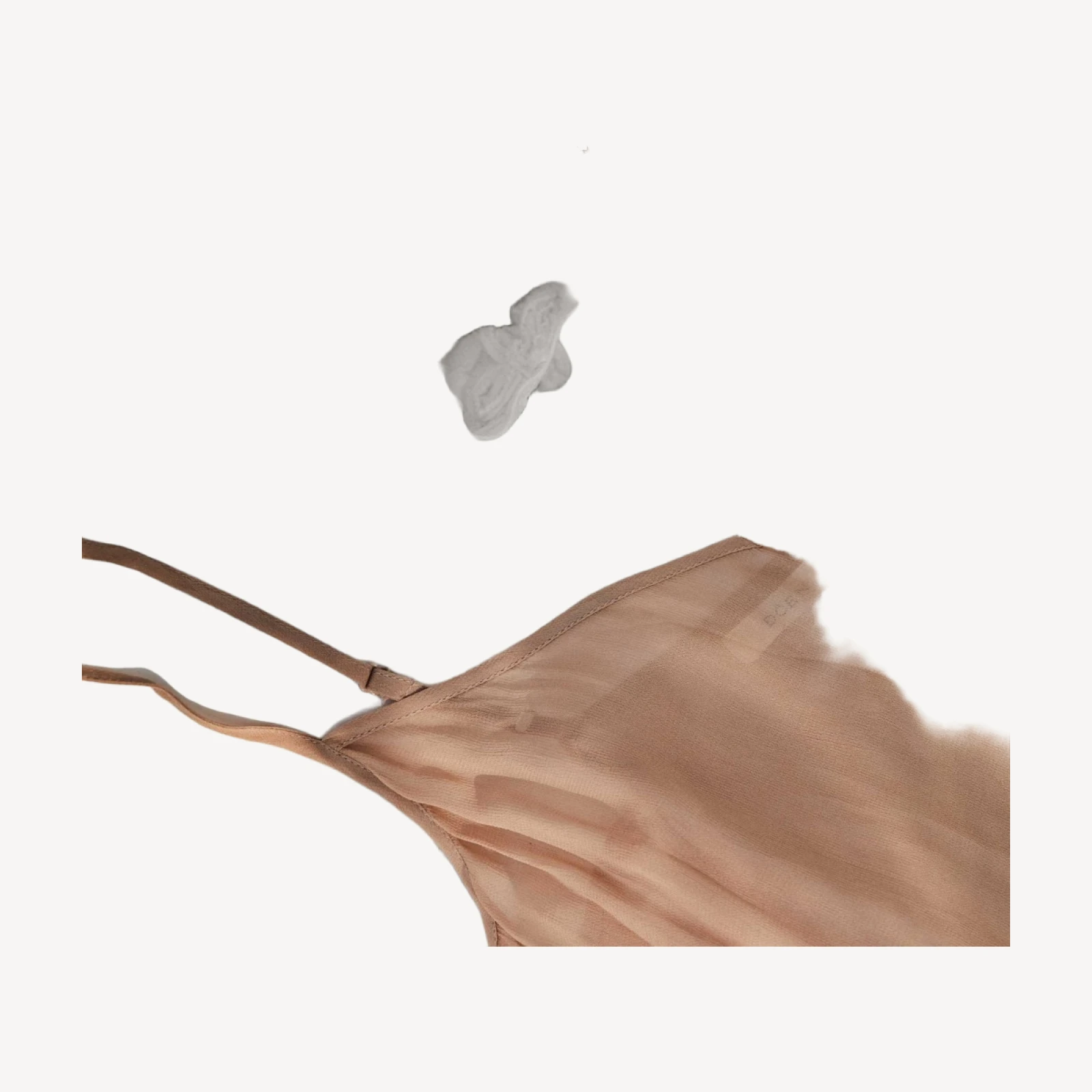 SHORT DEEP V-NECK SLIP -- SAND DOLLAR