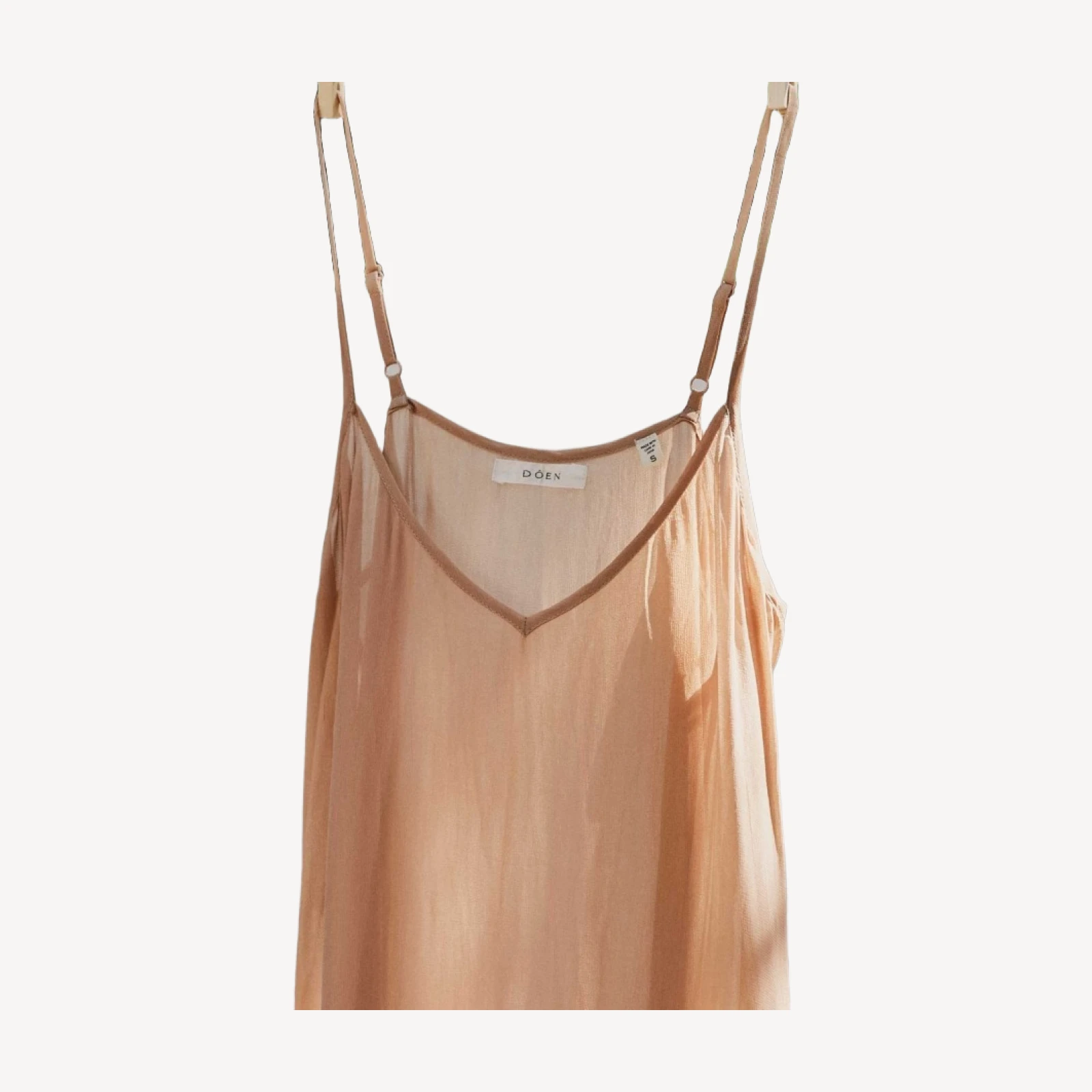 SHORT DEEP V-NECK SLIP -- SAND DOLLAR