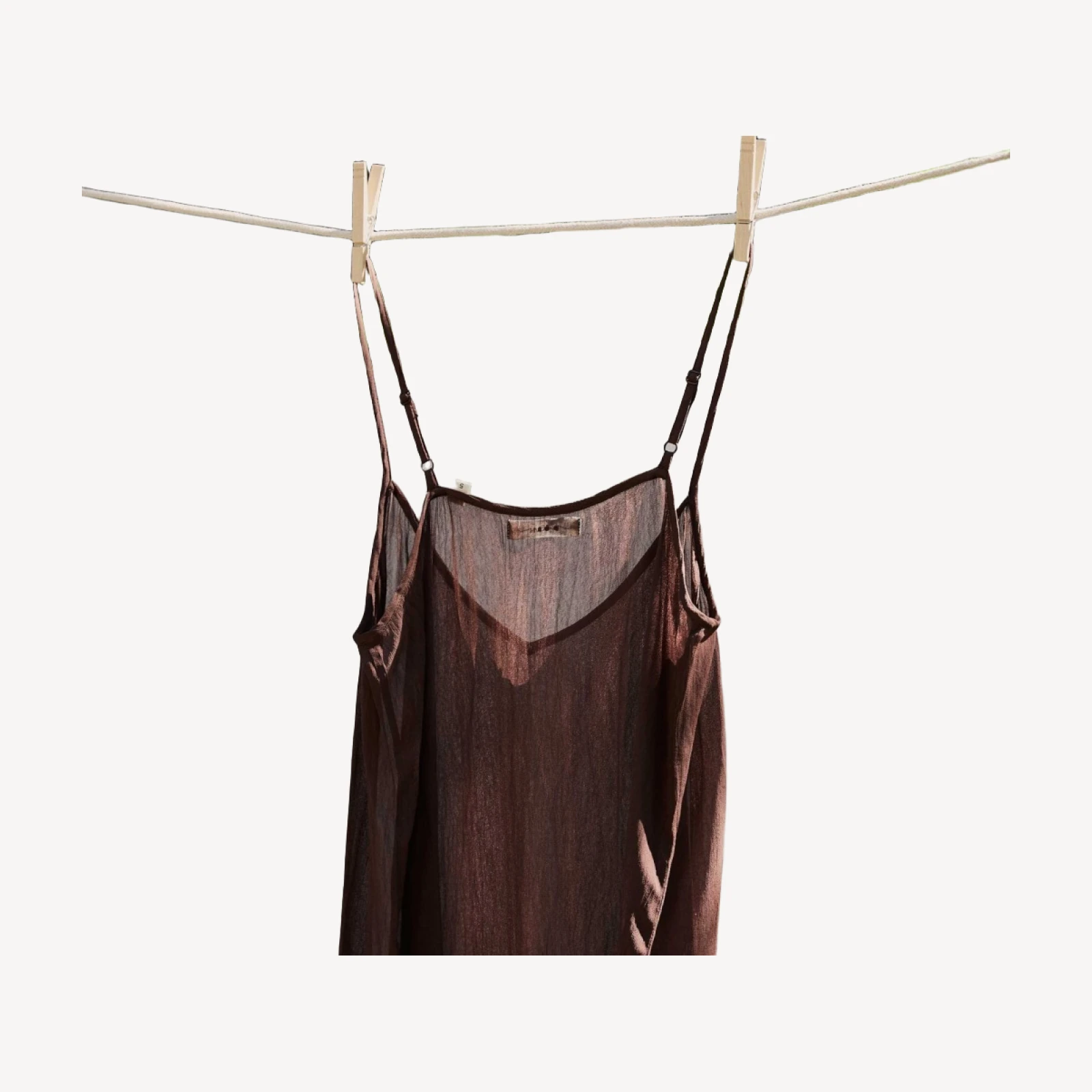 SHORT DEEP V-NECK SLIP -- UMBER