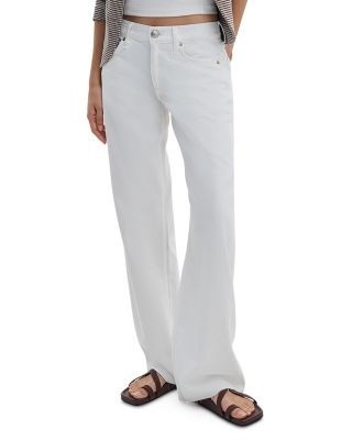 rag & bone Saige High Rise Straight Jeans in White