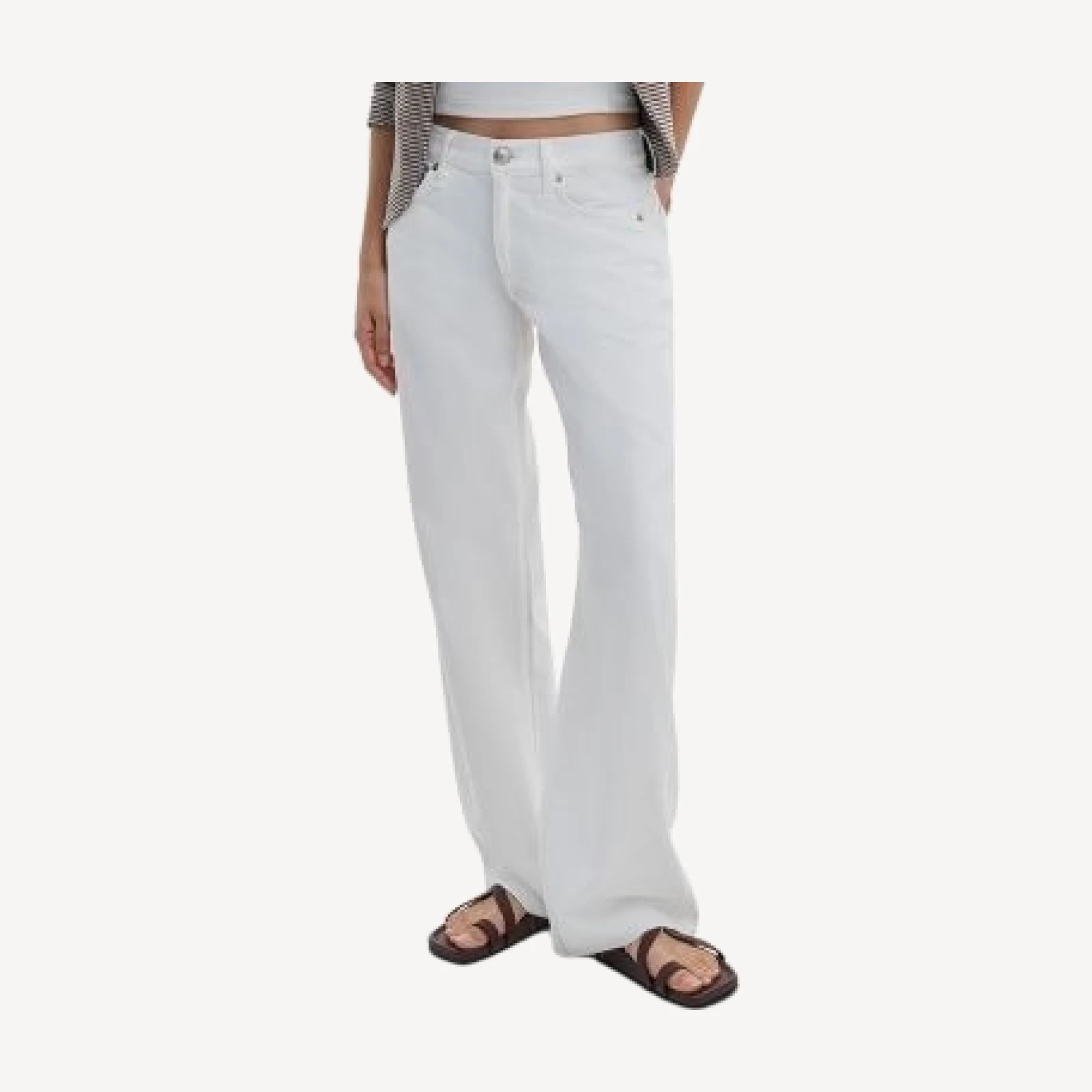 rag & bone Saige High Rise Straight Jeans in White