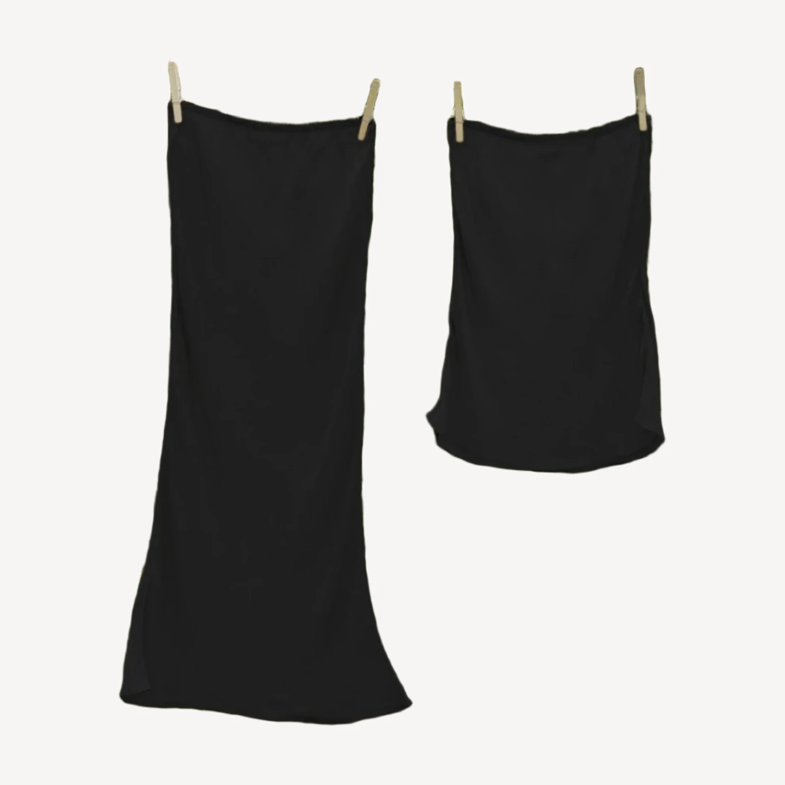 LONG SKIRT SLIP -- BLACK