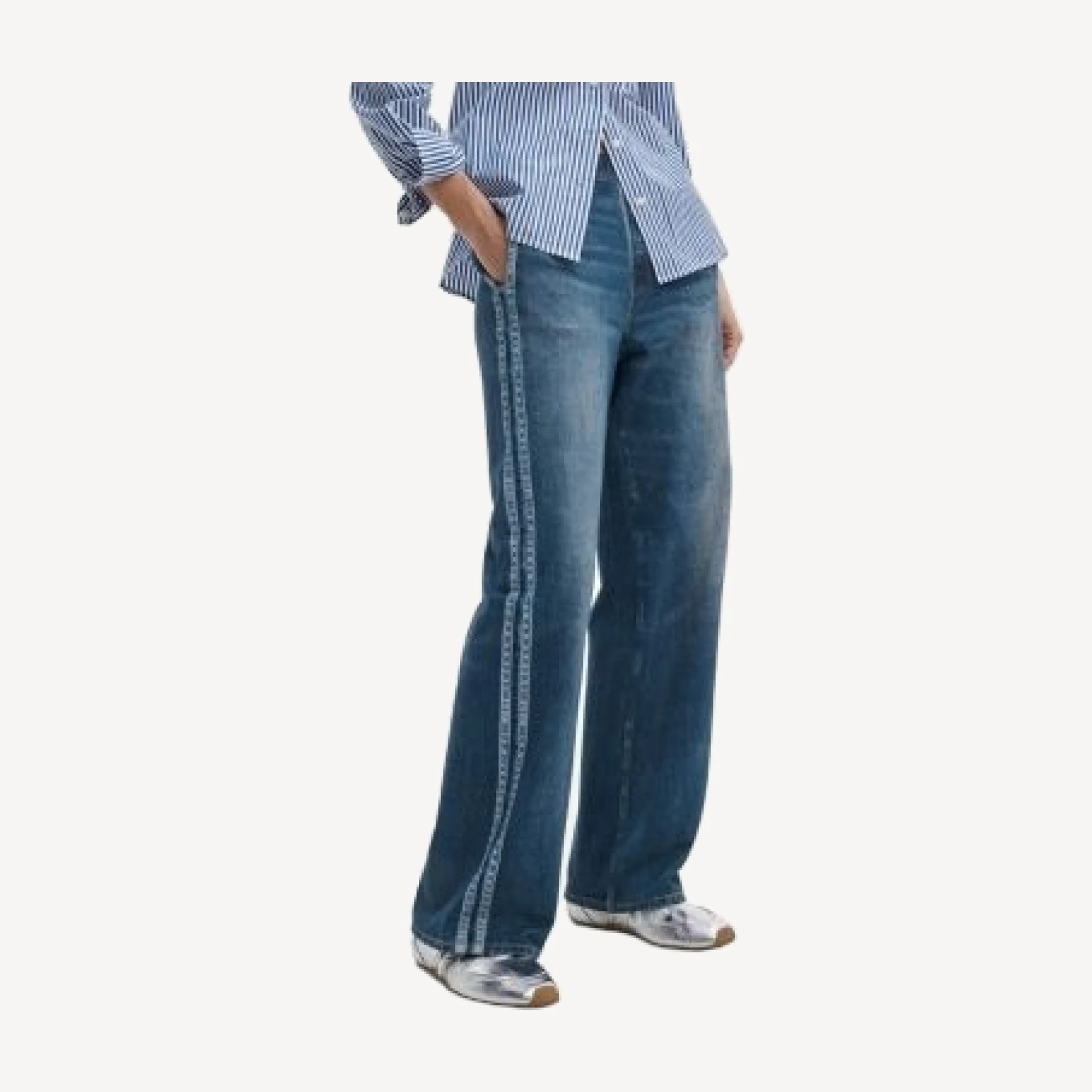 rag & bone Miramar High Rise Terry Track Sweatpant Jeans in Cosmo