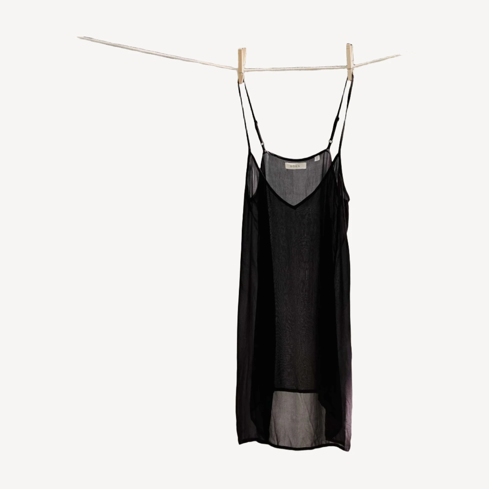 SHORT DEEP V-NECK SLIP -- BLACK