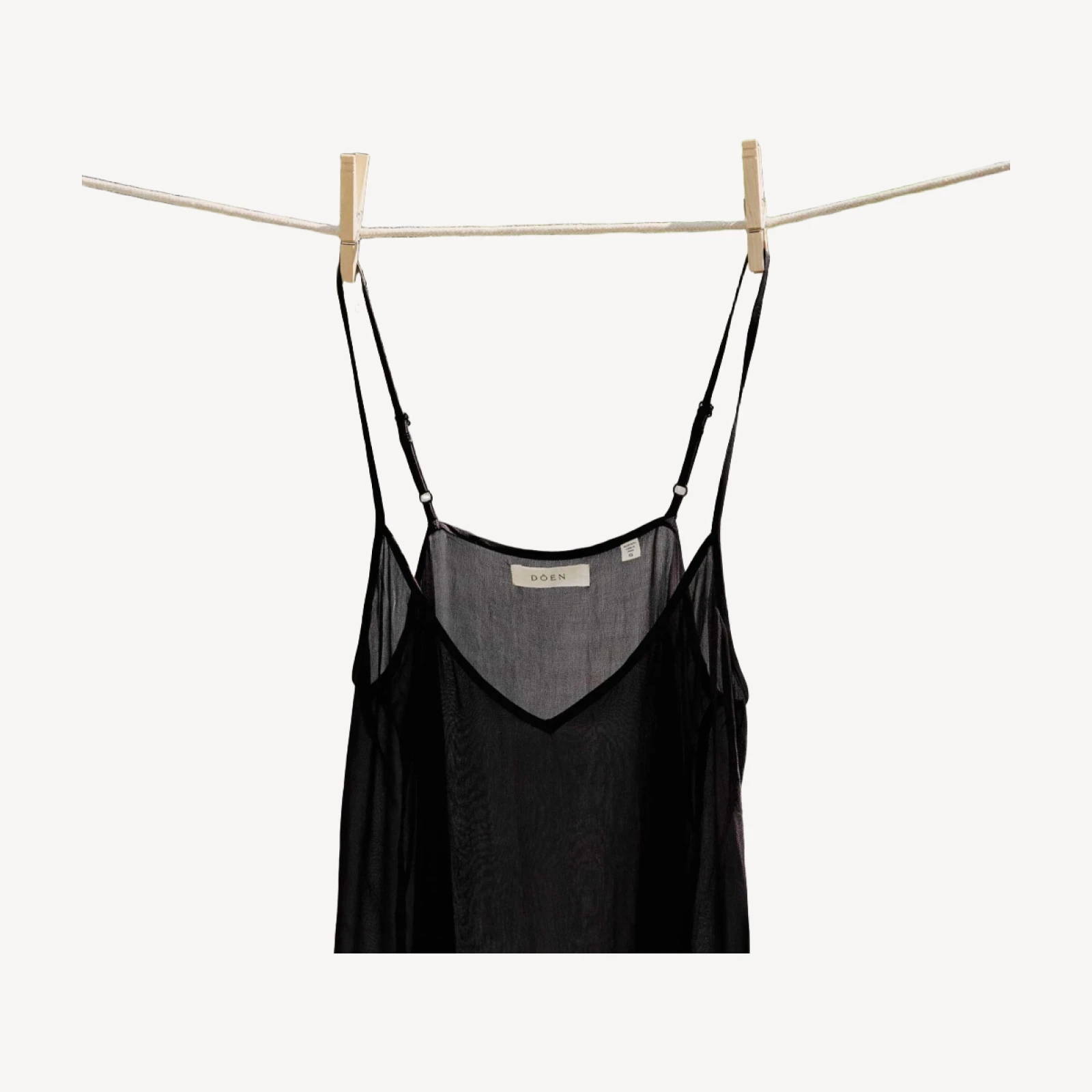 SHORT DEEP V-NECK SLIP -- BLACK