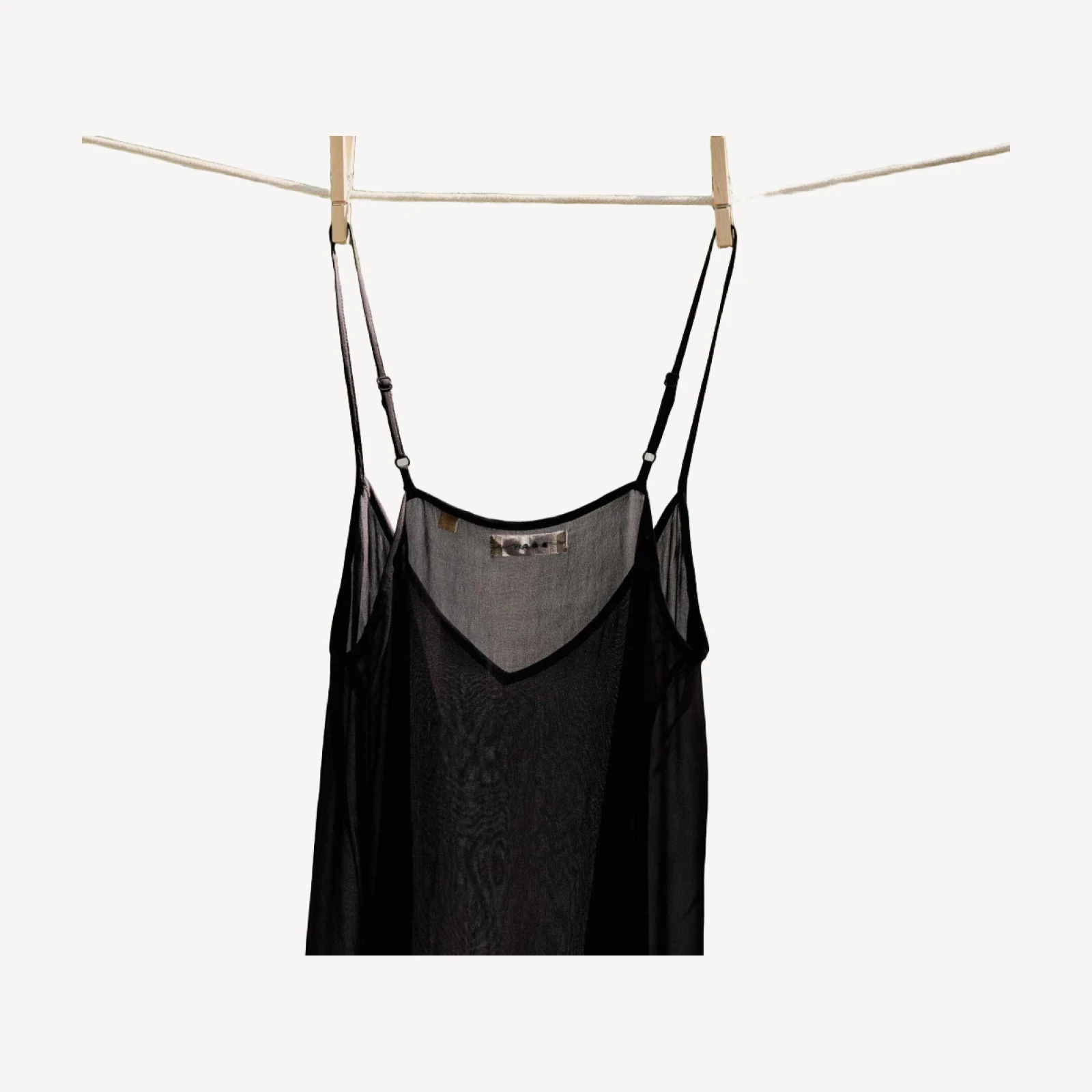 SHORT DEEP V-NECK SLIP -- BLACK
