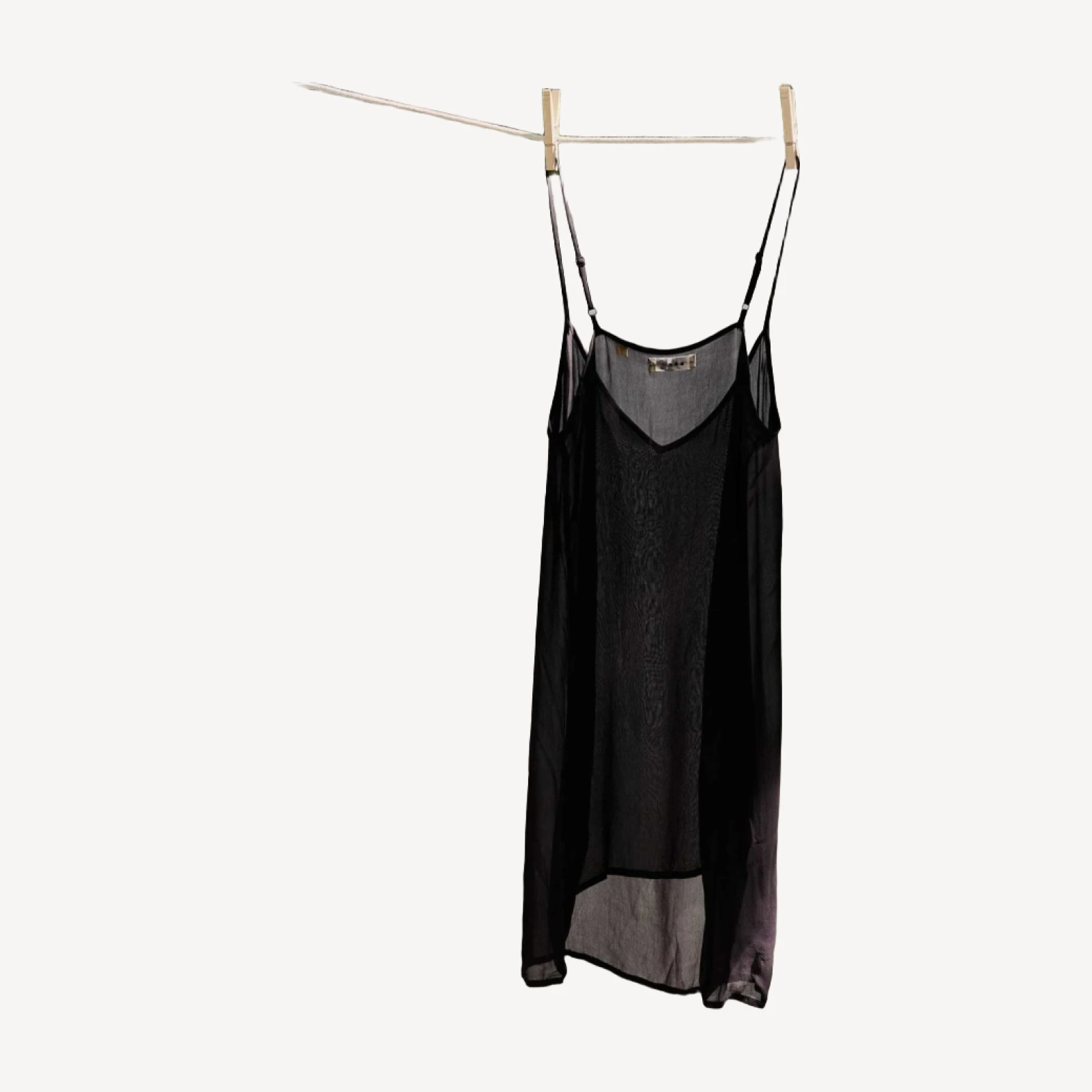 SHORT DEEP V-NECK SLIP -- BLACK