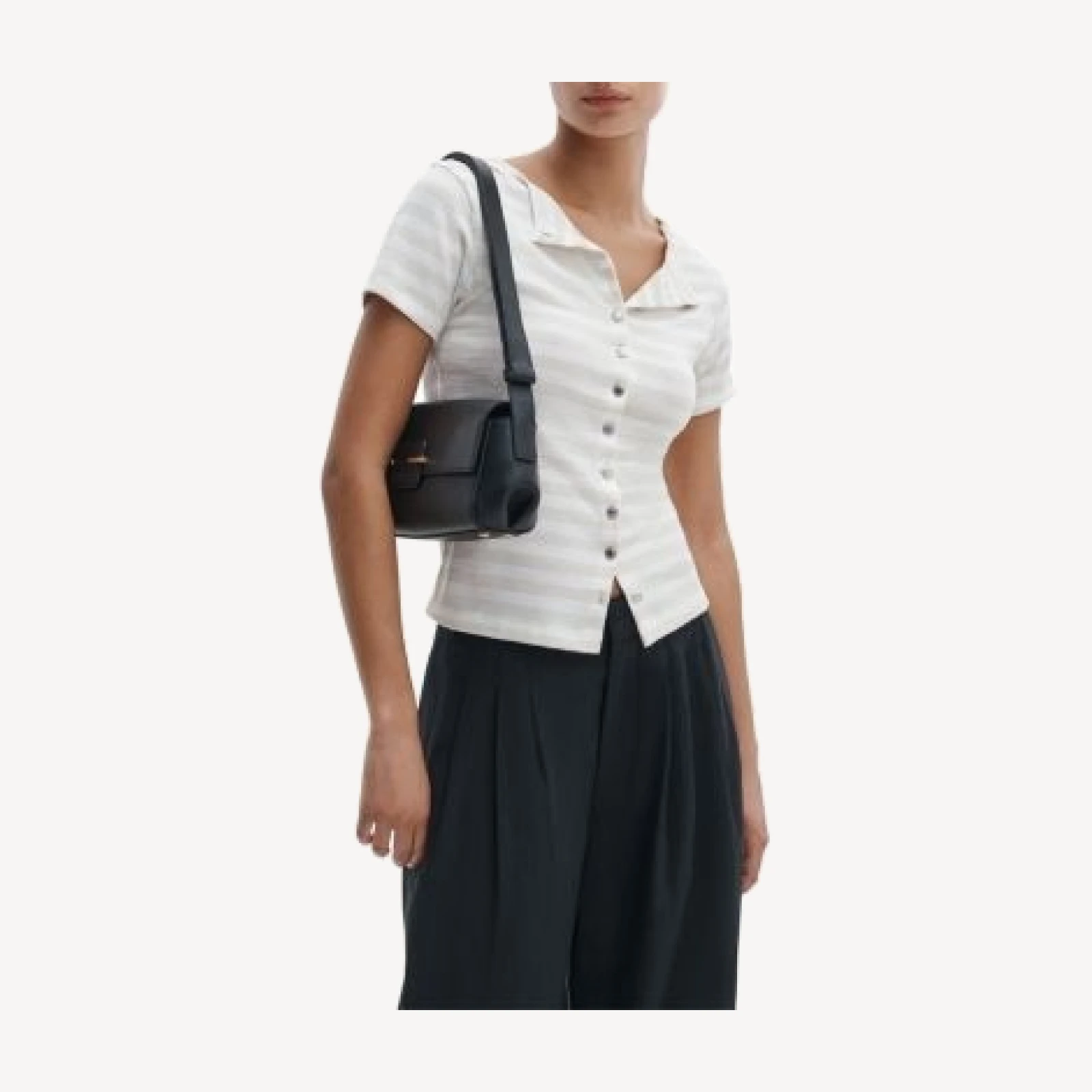 rag & bone The Knit Stripe Button Tee