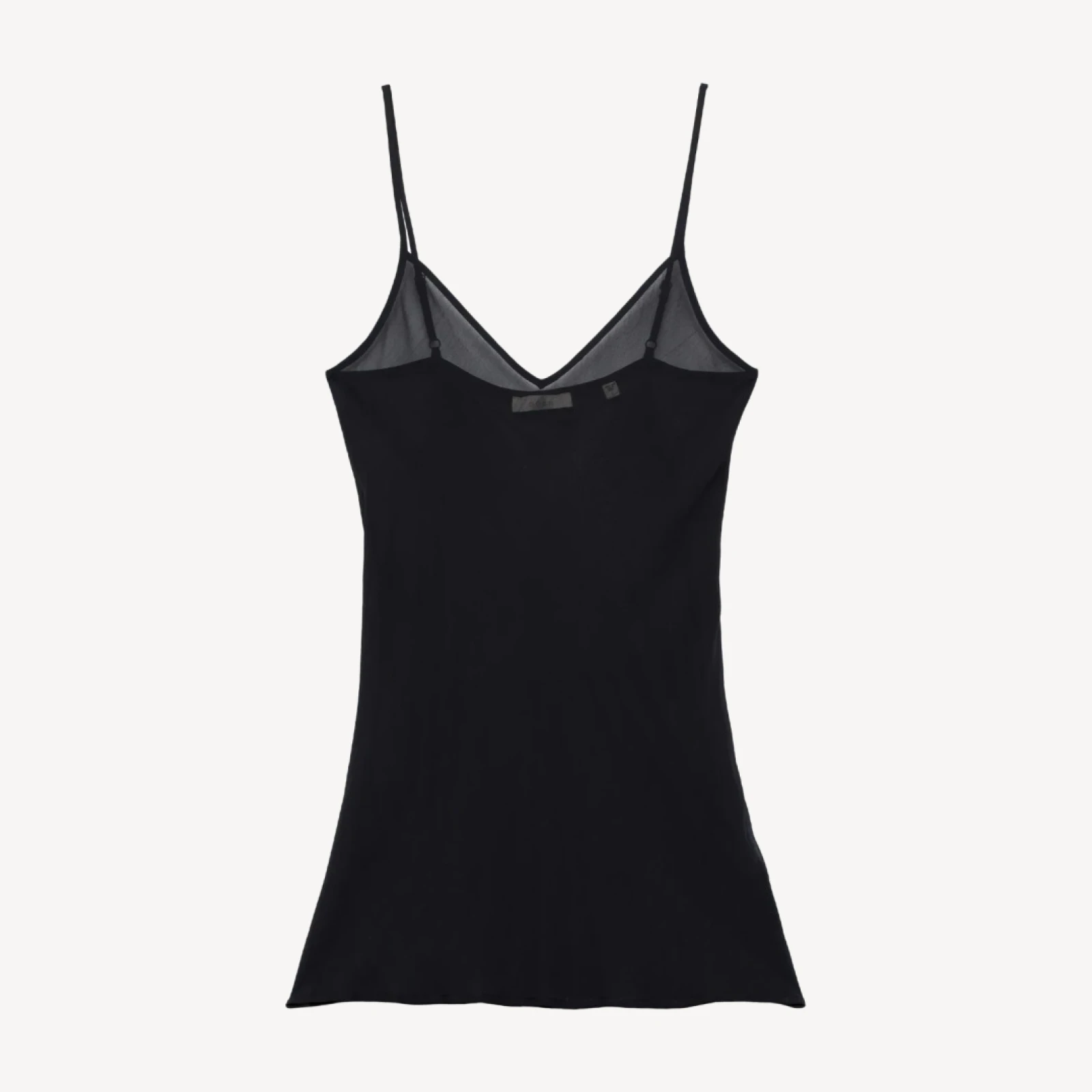 SHORT DEEP V-NECK SLIP -- BLACK
