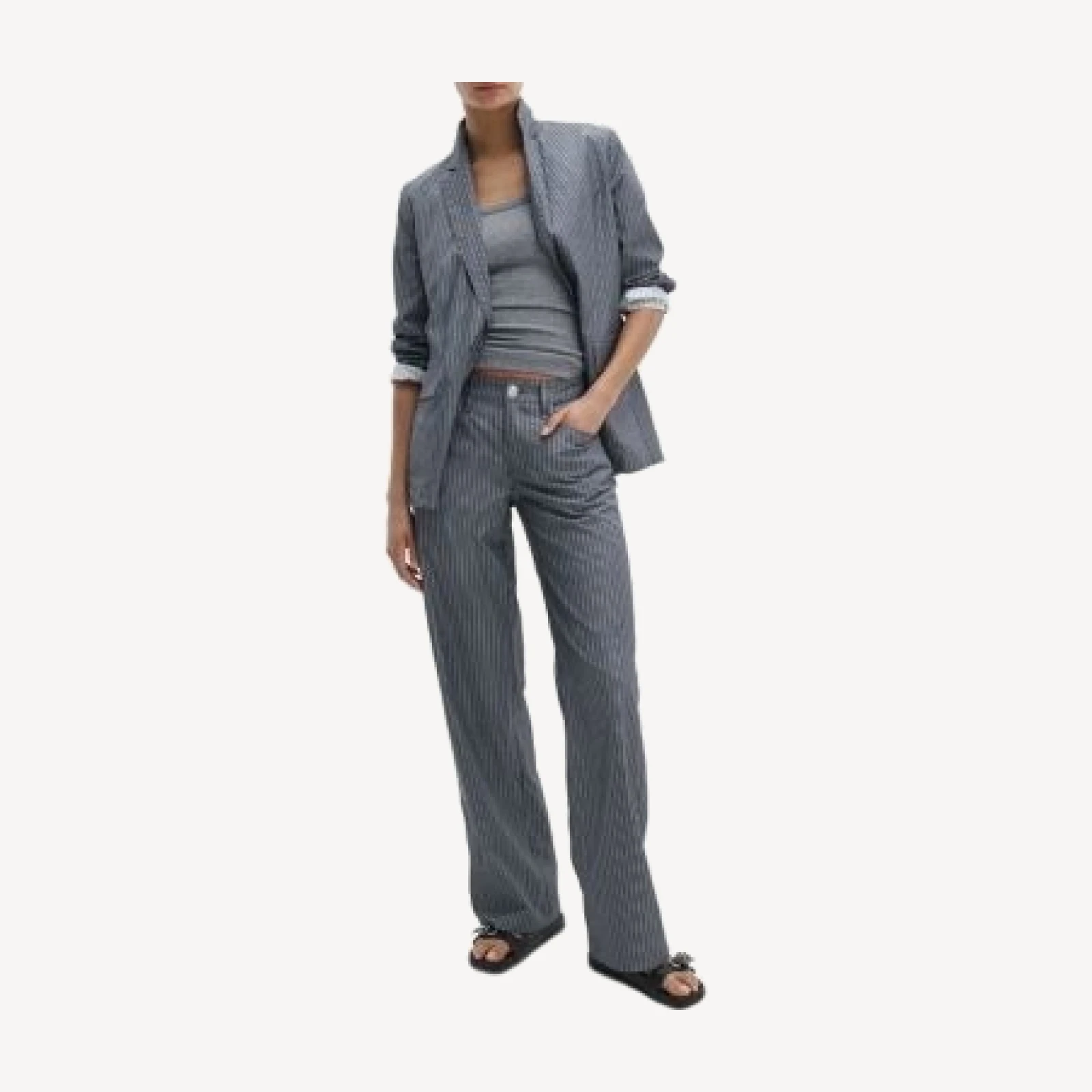 rag & bone Saige Stripe Low Rise Poplin Pants