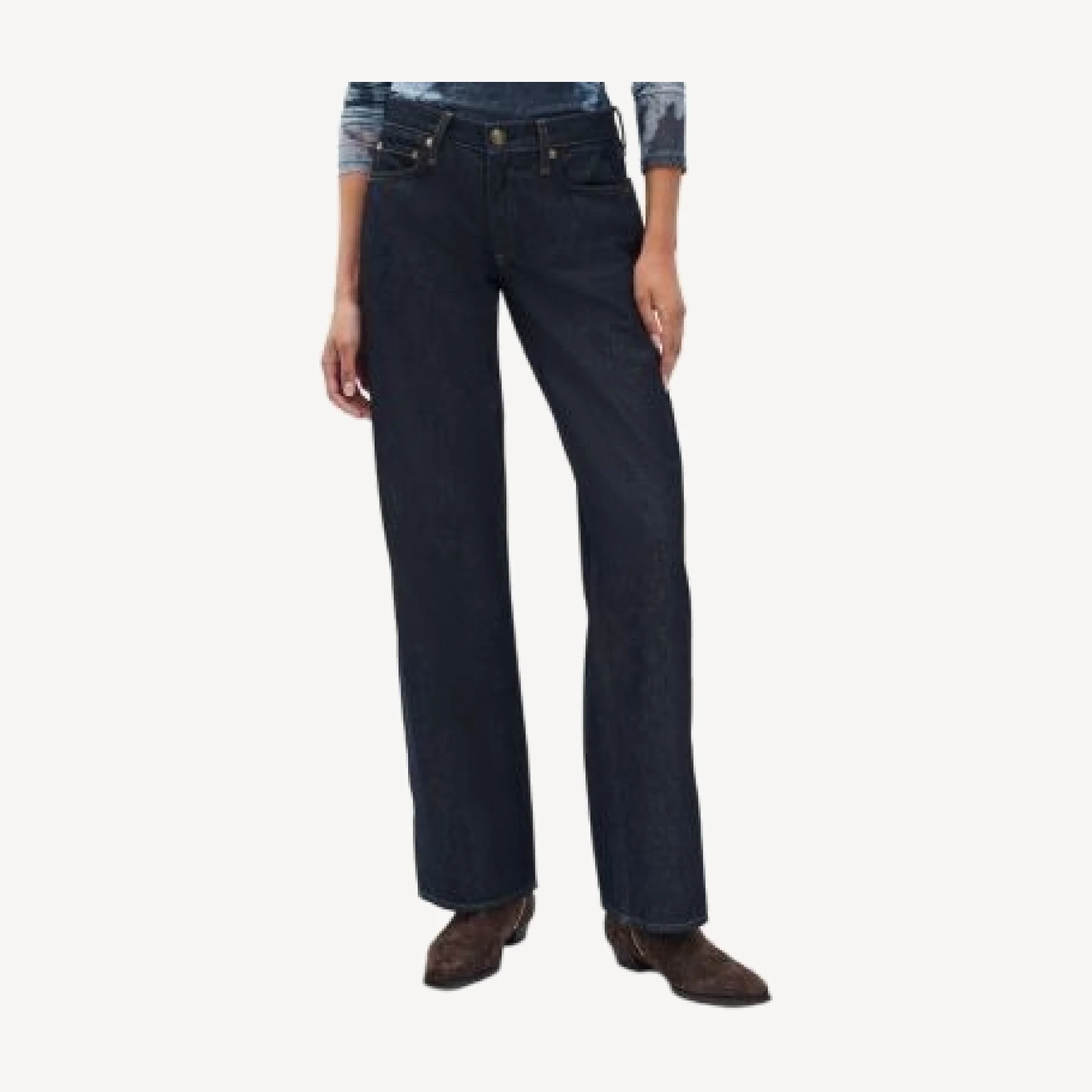 rag & bone Saige Mid Rise Straight Leg Jeans in Twilight Rinse
