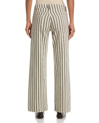 rag & bone Mid Rise Straight Jeans in Green Stripe