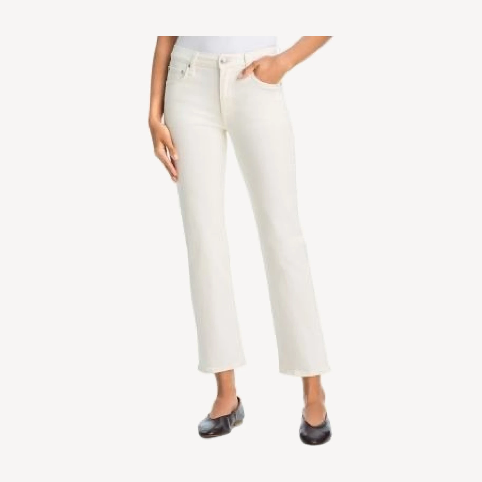 rag & bone Harlow High Rise Straight Ankle Jeans in White