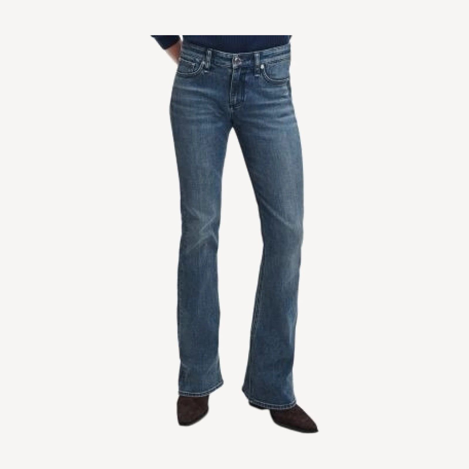 rag & bone Kinsley Low Rise Cotton Stretch Full Bootcut Jeans in Sadie