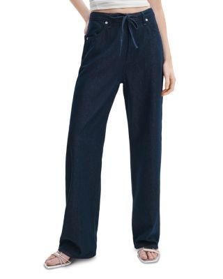 rag & bone Phoebe High Rise Drawstring Wide Leg Jeans in Dusk Rinse