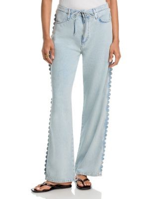 rag & bone Phoebe Featherweight High Rise Drawstring Jeans in Scallop