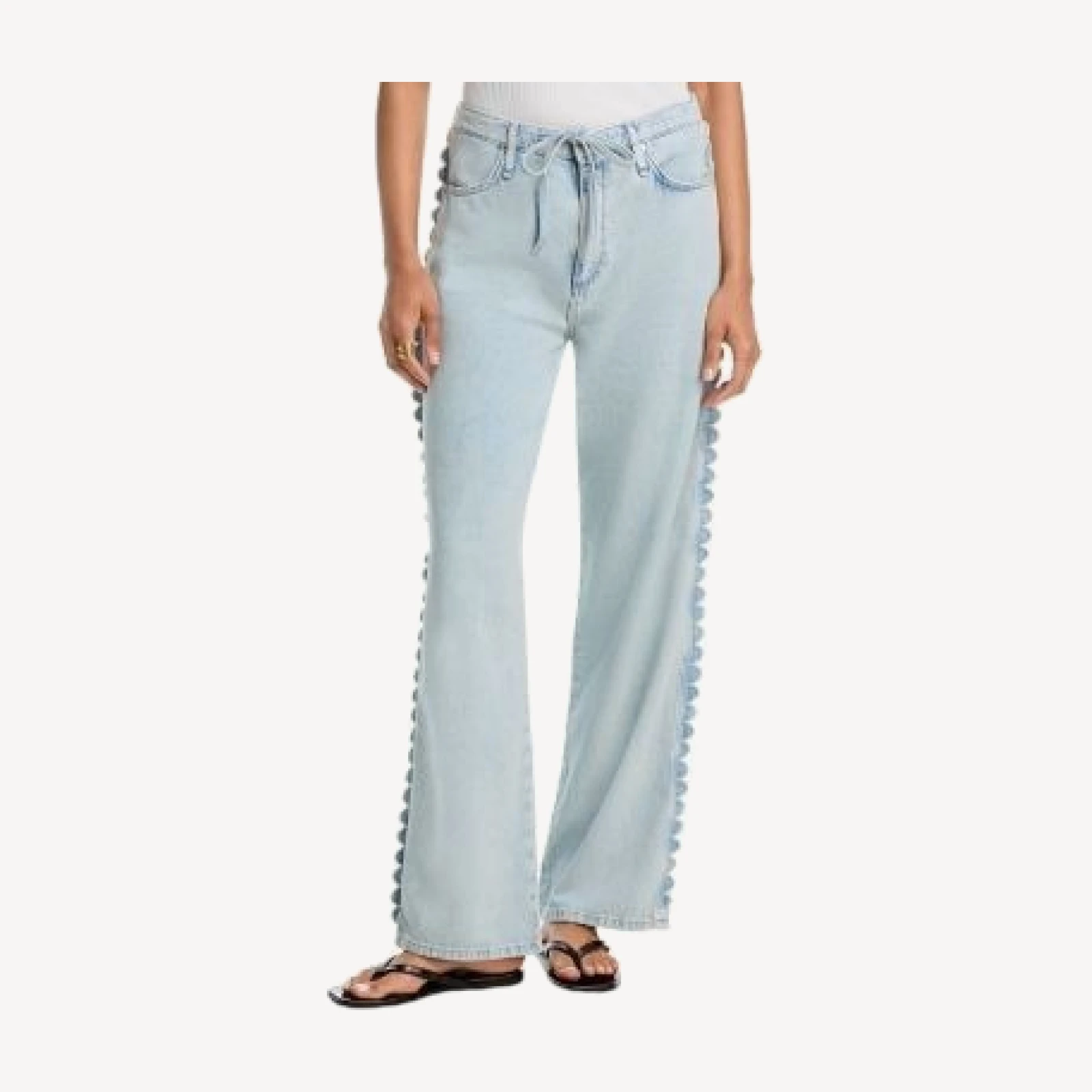 rag & bone Phoebe Featherweight High Rise Drawstring Jeans in Scallop