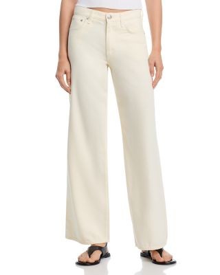 rag & bone Andi Featherweight Wide Leg Ankle Jeans in Ecru