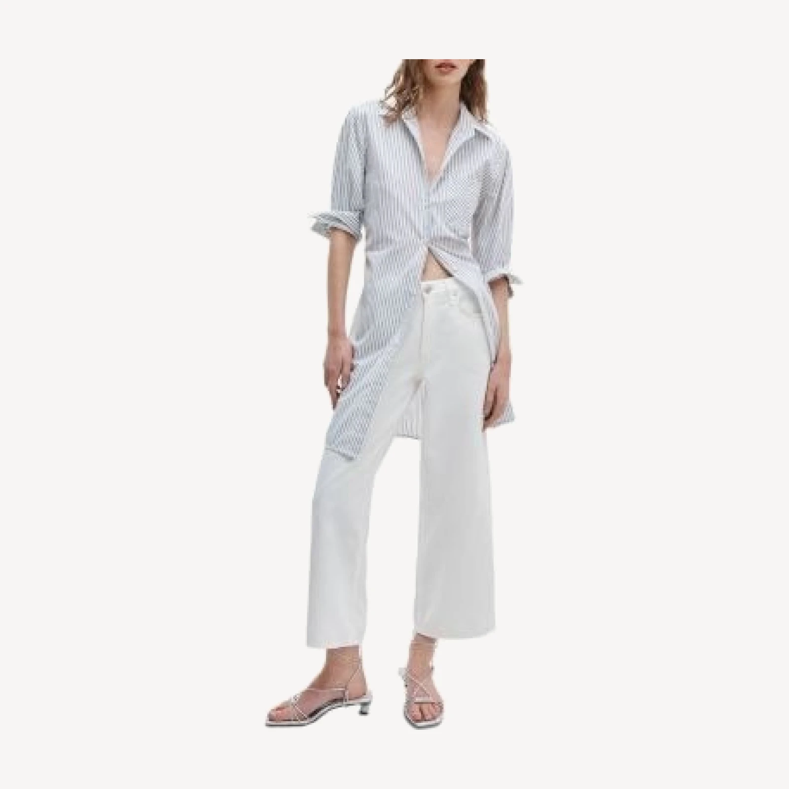 rag & bone Featherweight Andi High Rise Ankle Wide Leg Jeans in White